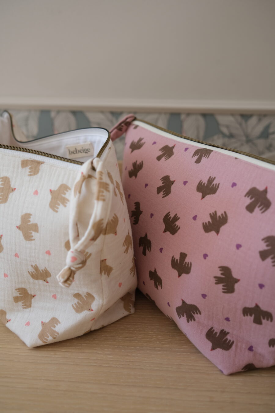 Windel- & Kosmetiktasche Birdie ecru – Bild 4