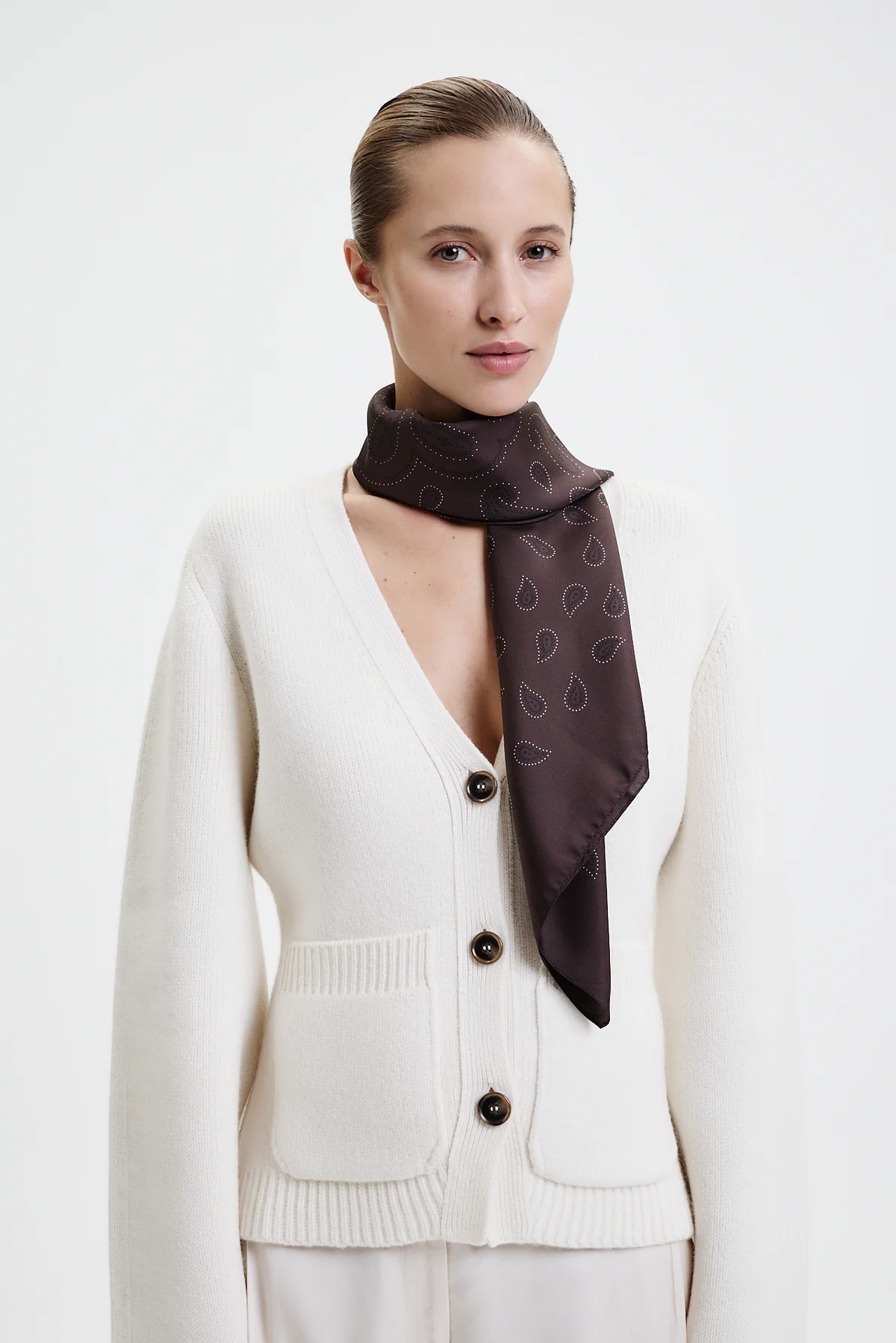 Seidentuch Paisley 90 Chocolate